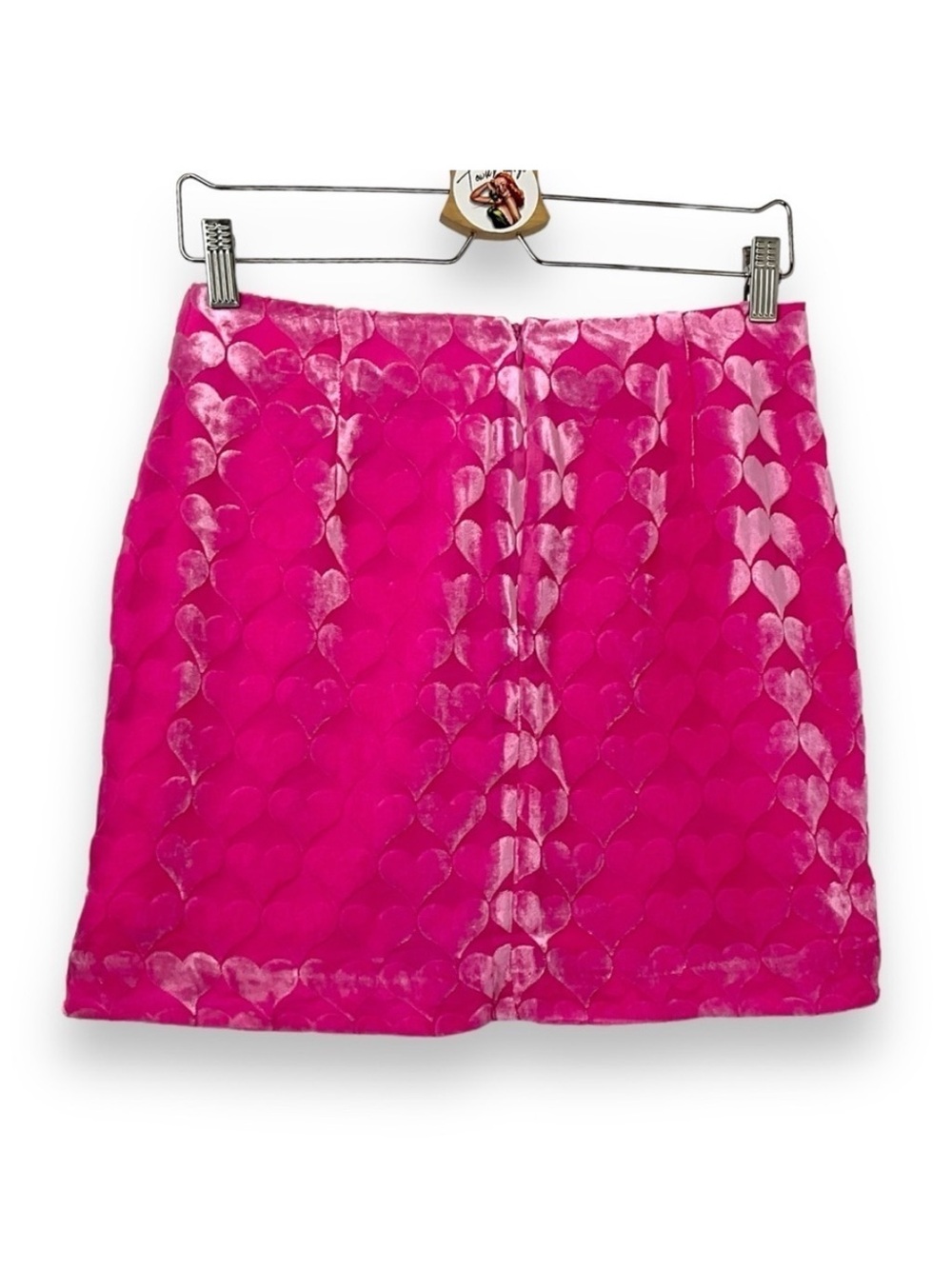Cupcakes & Cashmere Skirt Velvet Hearts Pink Mini Short Size 2 NWOT